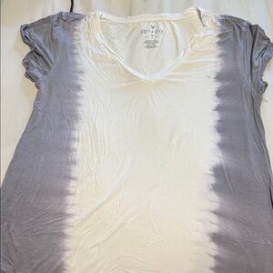 Gray and White Women's Top